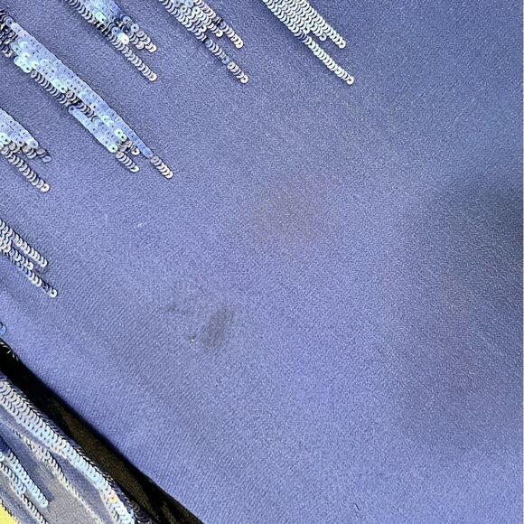 Frederika May Royal Blue Sequined Silk Long Sleeve Blouse - Picture 8 of 11